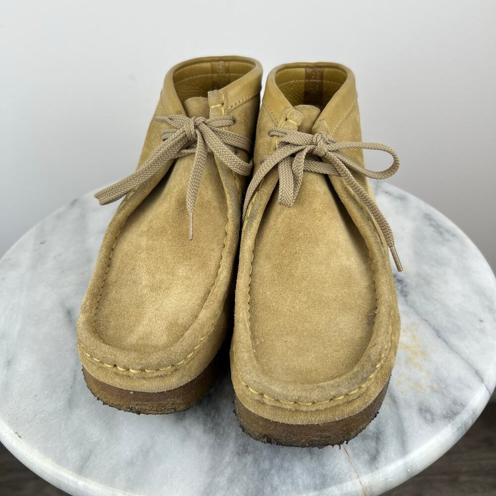 Women's Clarks Originals Wallabies Tan Suede Leather Suede Chukka Boots (8.5) - Picture 5 of 11